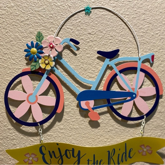 Bicycle Decor Bundle, Bicycle Wood Sign Enjoy The Ride Wall & Hello Spring Decor - Picture 6 of 16